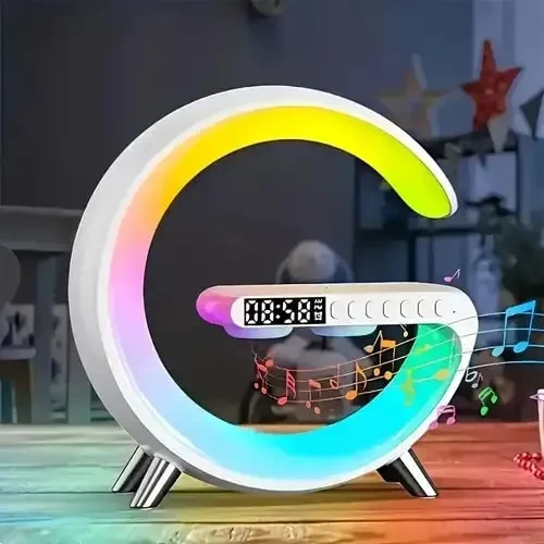 4-in-1 Wireless Charger, Mood Lamp, Bluetooth Speaker & Alarm Clock